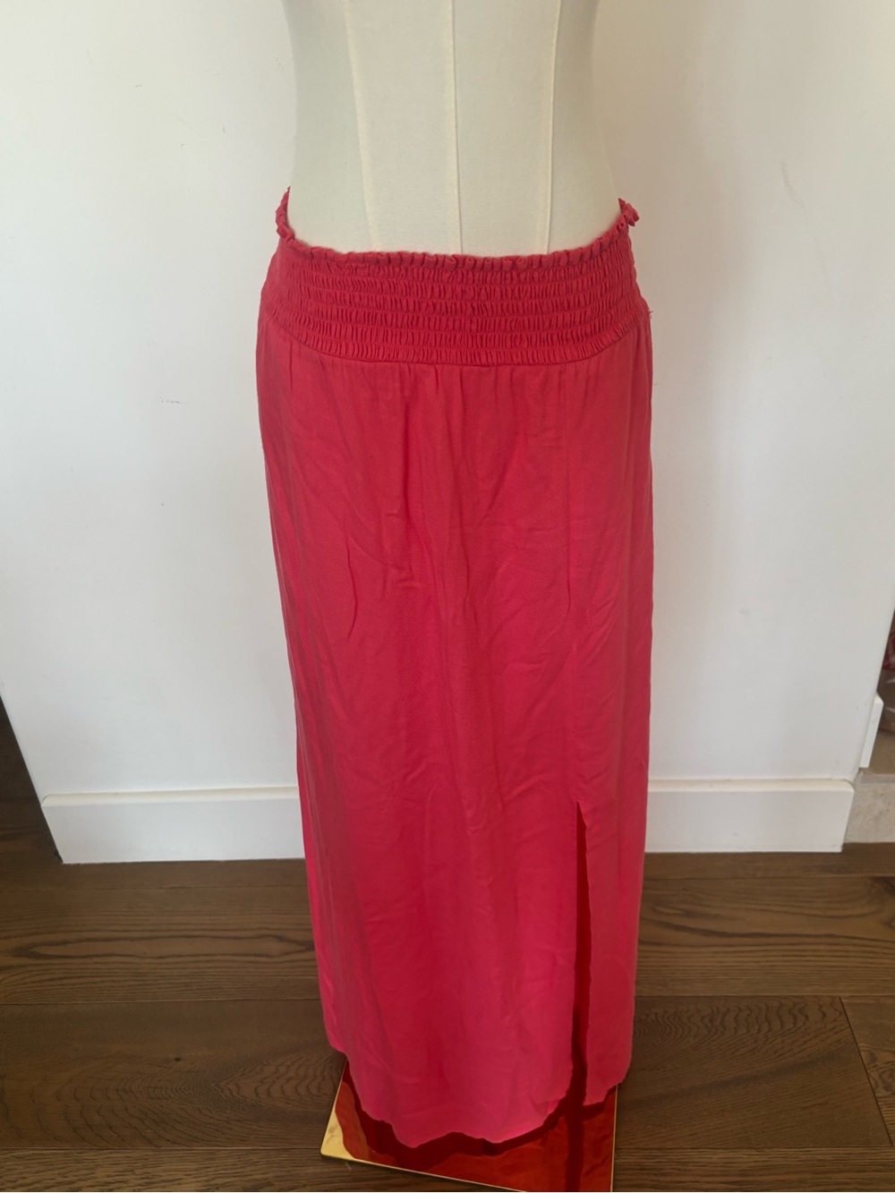 Ella Moss Hot Pink Smocked Waist Maxi Skirt